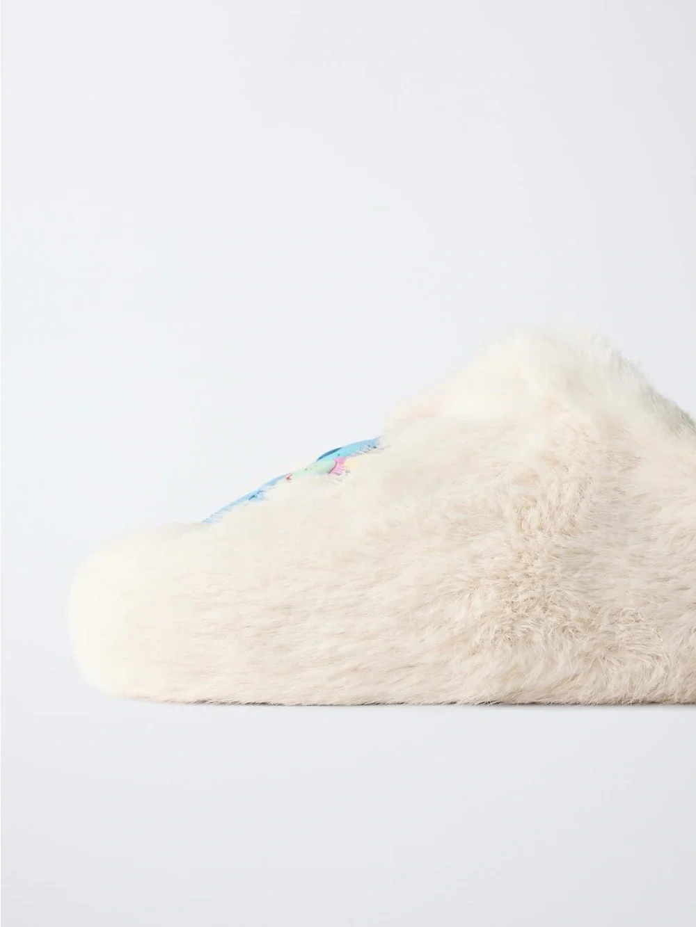 NWT Zara Kids Faux Fur LILO & STITCH DISNEY SLIPPERS OFF WHITE Size 2